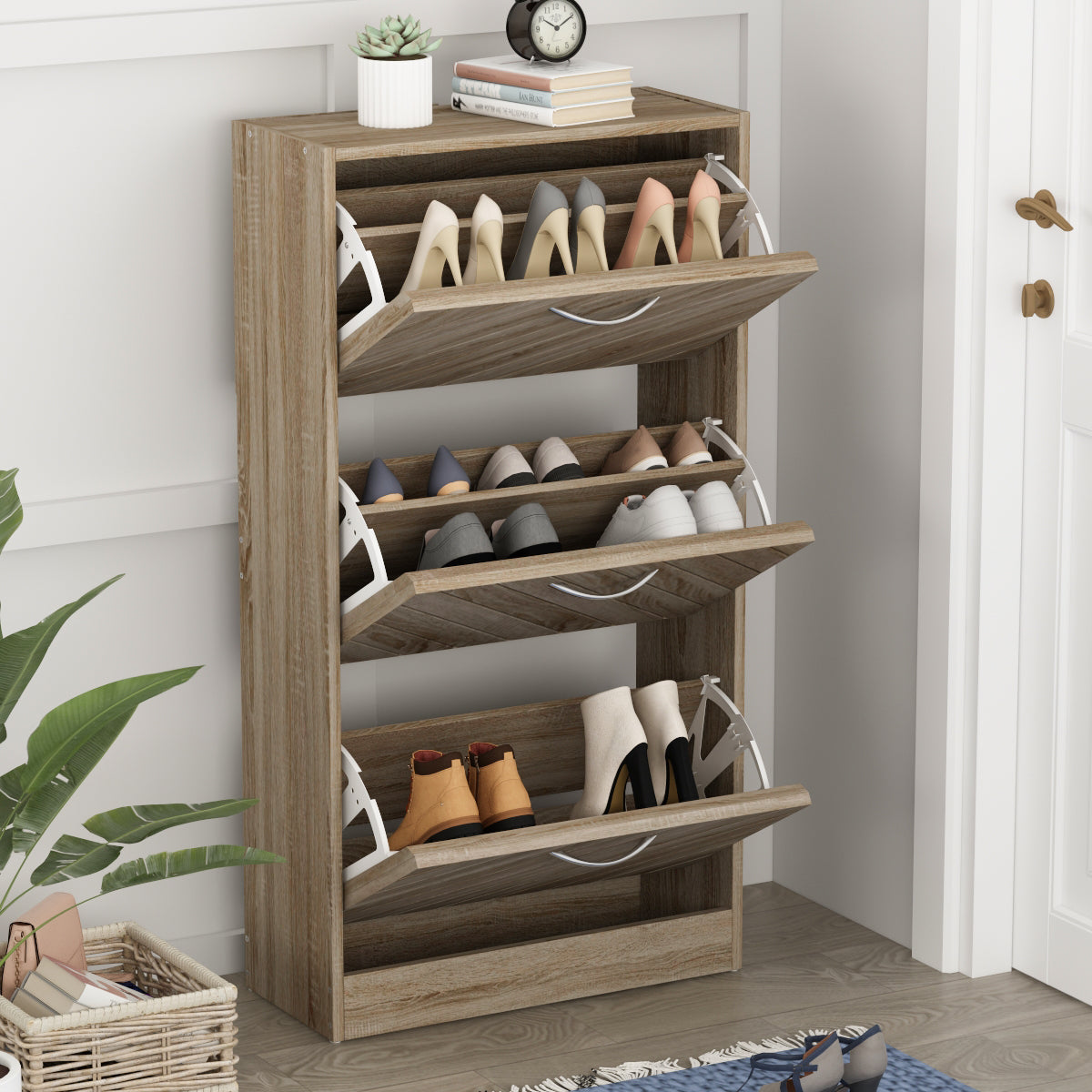 Hitow Freestanding Shoe Storage Cabinet with 3 Drawers – hitowofficial