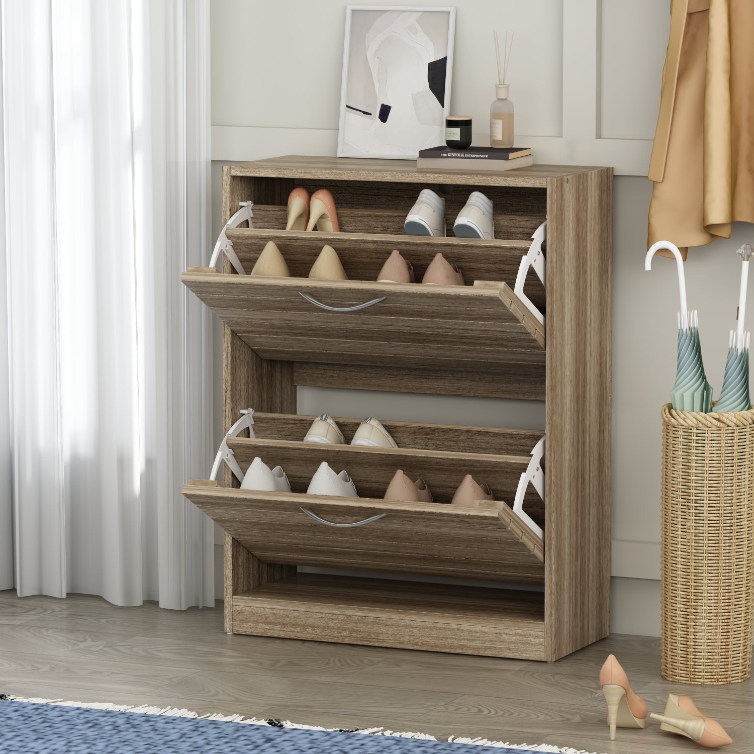 Hitow Modern 3 Tier Shoe Cabinet for Entryway – hitowofficial