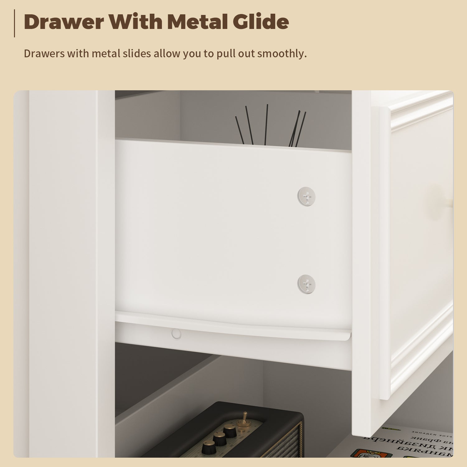 Hitow 6 Drawer White Double Dresser, Wood Dresser Chest Vertical